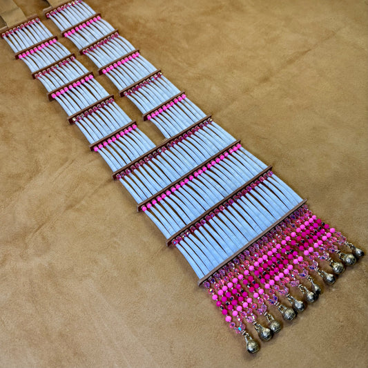 🩷 PINK Dentalium Breastplate. Color Story Collection.