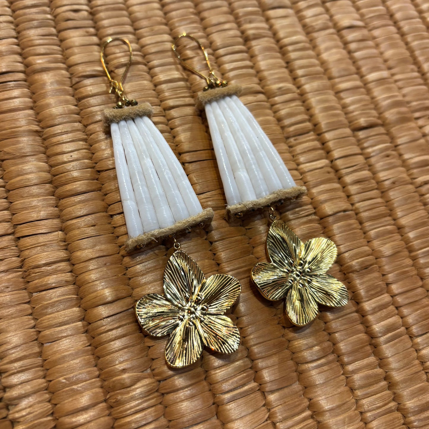 Sacred Bloom Dentalium Earrings