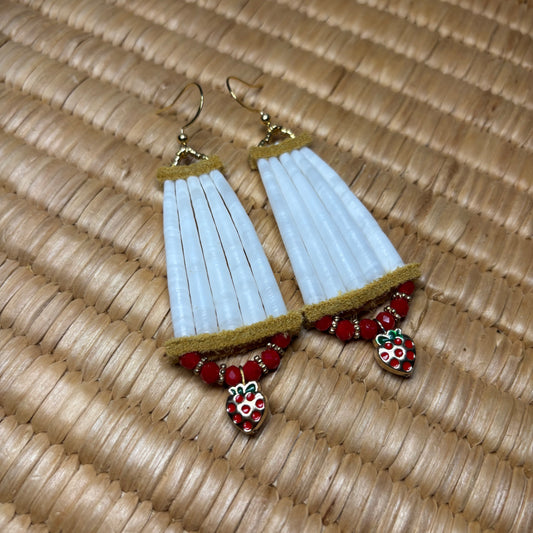 3” Strawberry Dentalium Earrings 2.0
