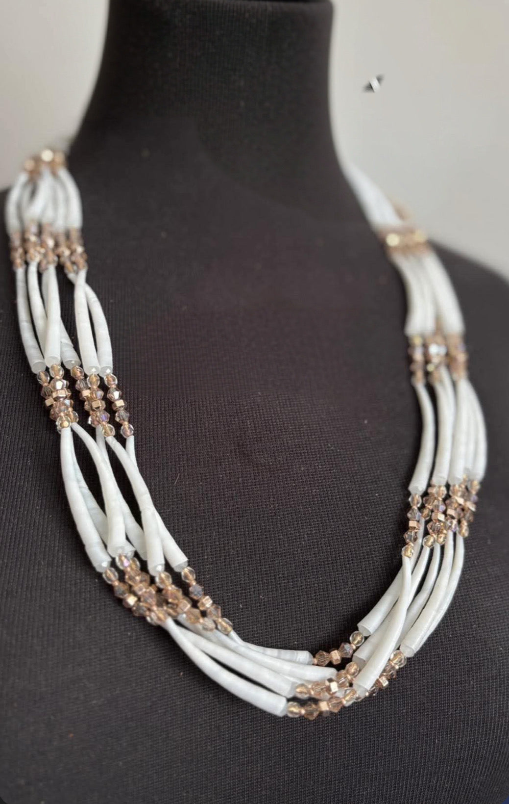 Six strand, Neutral Dentalium Necklace.
