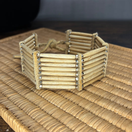 10.75” Buffalo Bone Choker - Silver