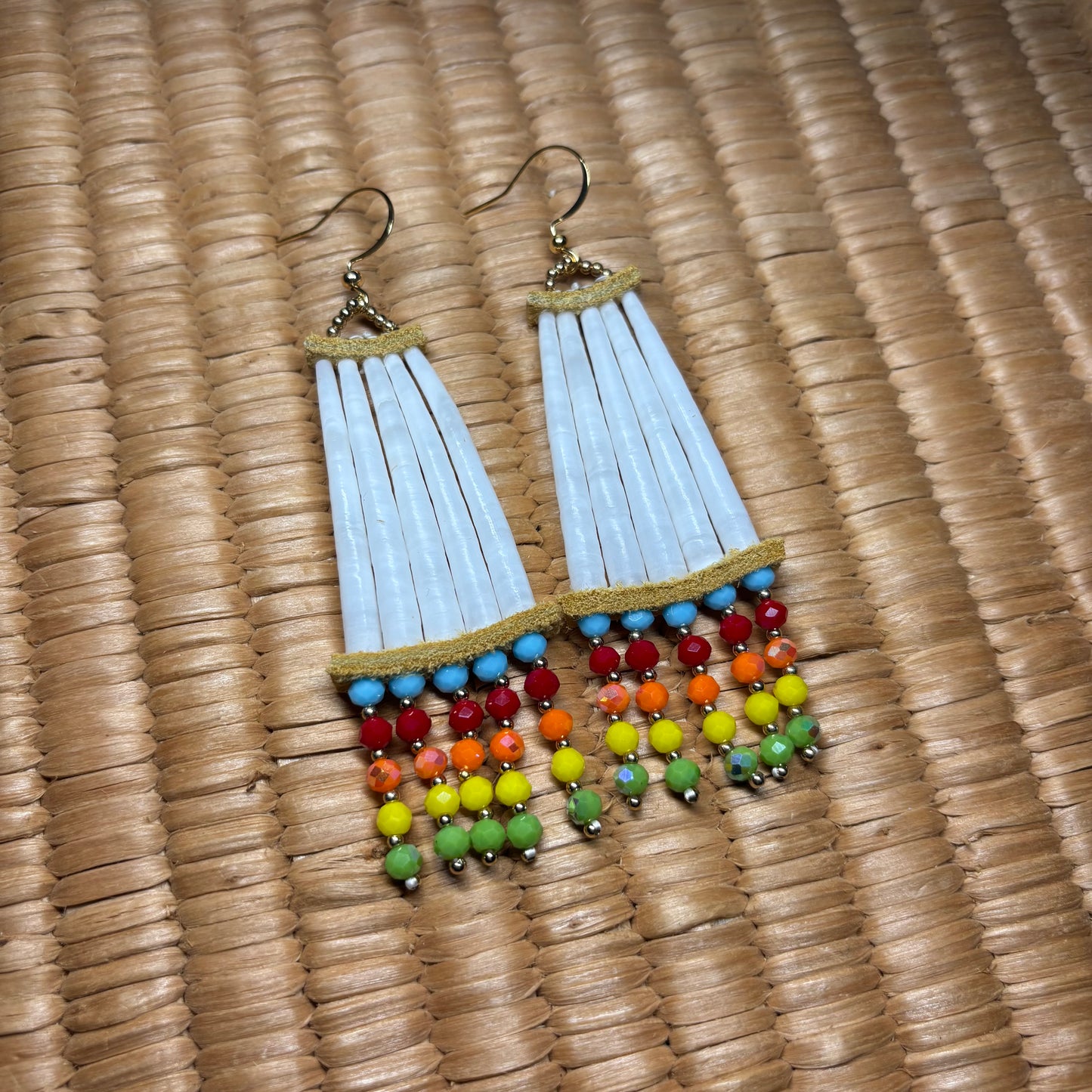 kw’únsem Gwelp t̓iq̓t — ‘Where Fire Meets Sky.’ Dentalium Necklace & Earring Set