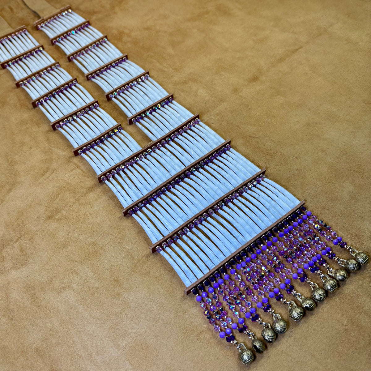 💜 PURPLE Dentalium Breastplate. Color Story Collection.