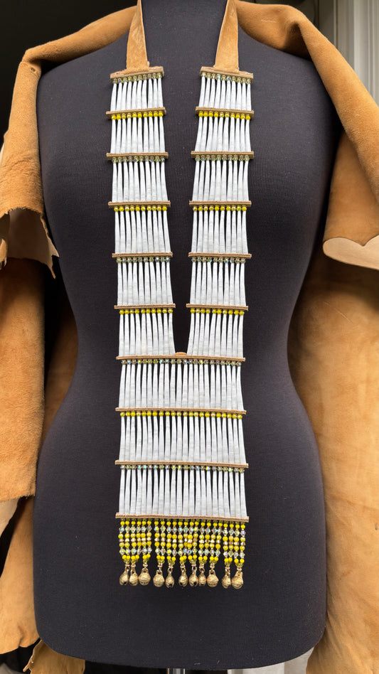 💛 YELLOW Dentalium Breastplate. Color Story Collection.
