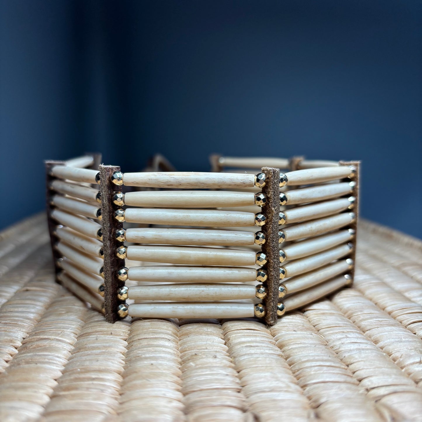 10.75” Buffalo Bone Choker — Gold