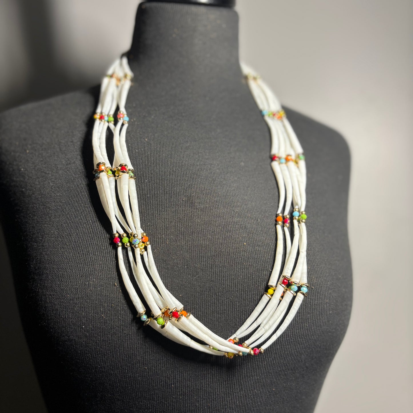 kw’únsem Gwelp t̓iq̓t — ‘Where Fire Meets Sky.’ Dentalium Necklace & Earring Set