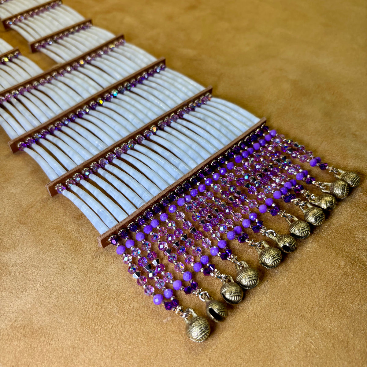 💜 PURPLE Dentalium Breastplate. Color Story Collection.