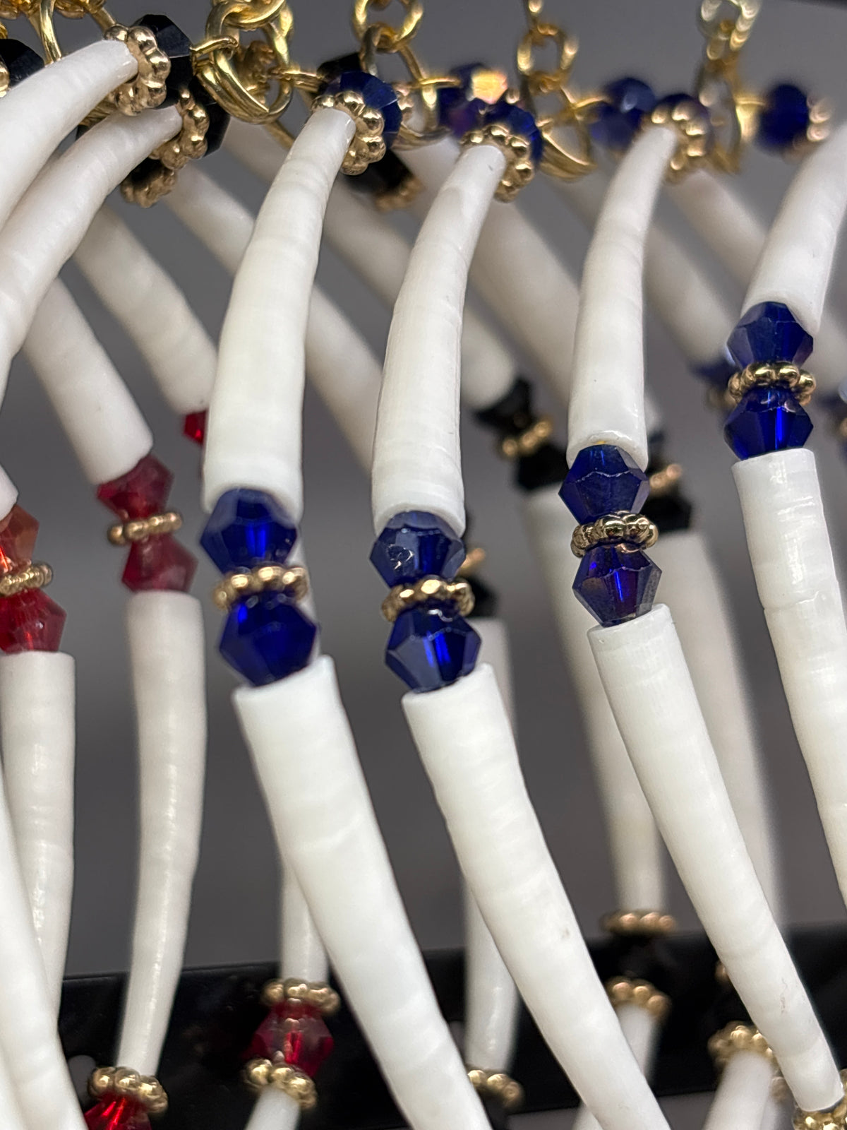 2.75” Royal Blue 💙 Dentalium Hoop Earrings.