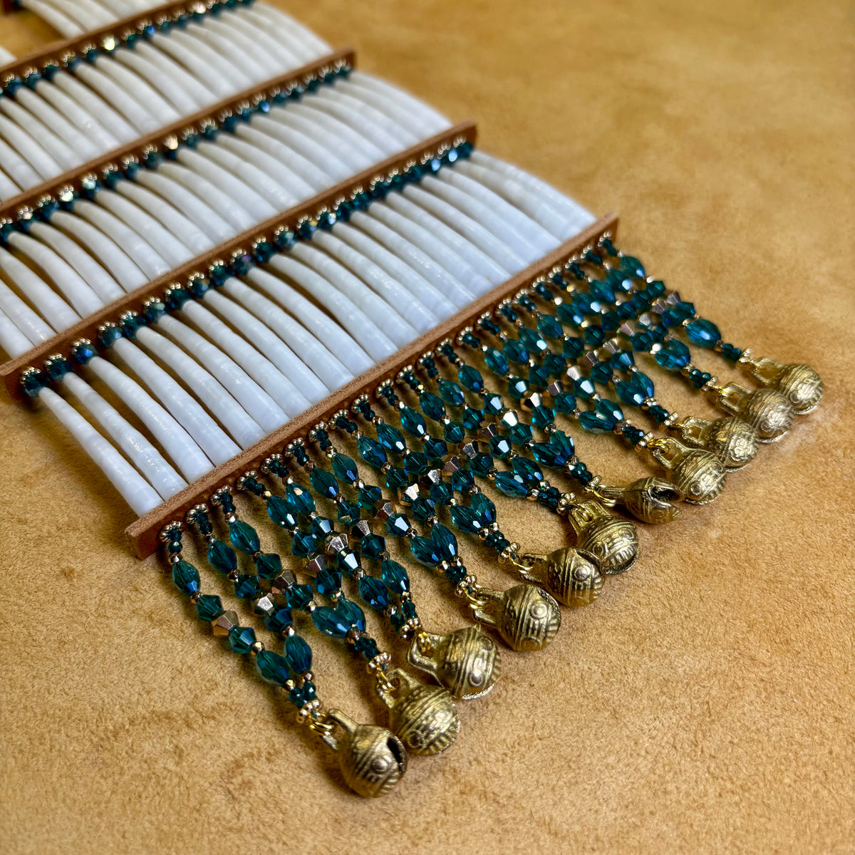 💙 BLUE Dentalium Breastplate. Color Story Collection.
