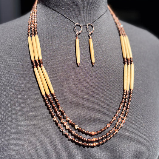 Copper Matriarch.                          3 strand Buffalo Bone Set.