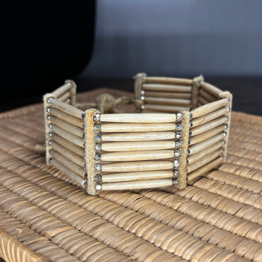 10.75” Buffalo Bone Choker - Silver