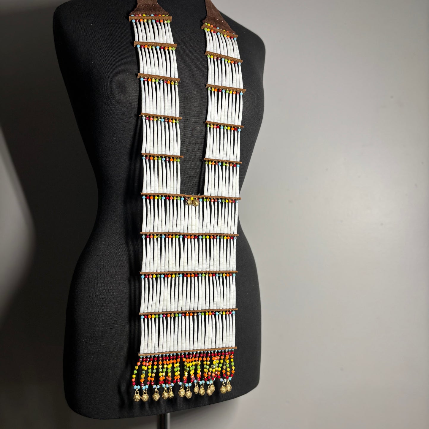 22” Dentalium Breastplate — kw’únsem Gwelp t̓iq̓t — ‘Where Fire Meets Sky.’