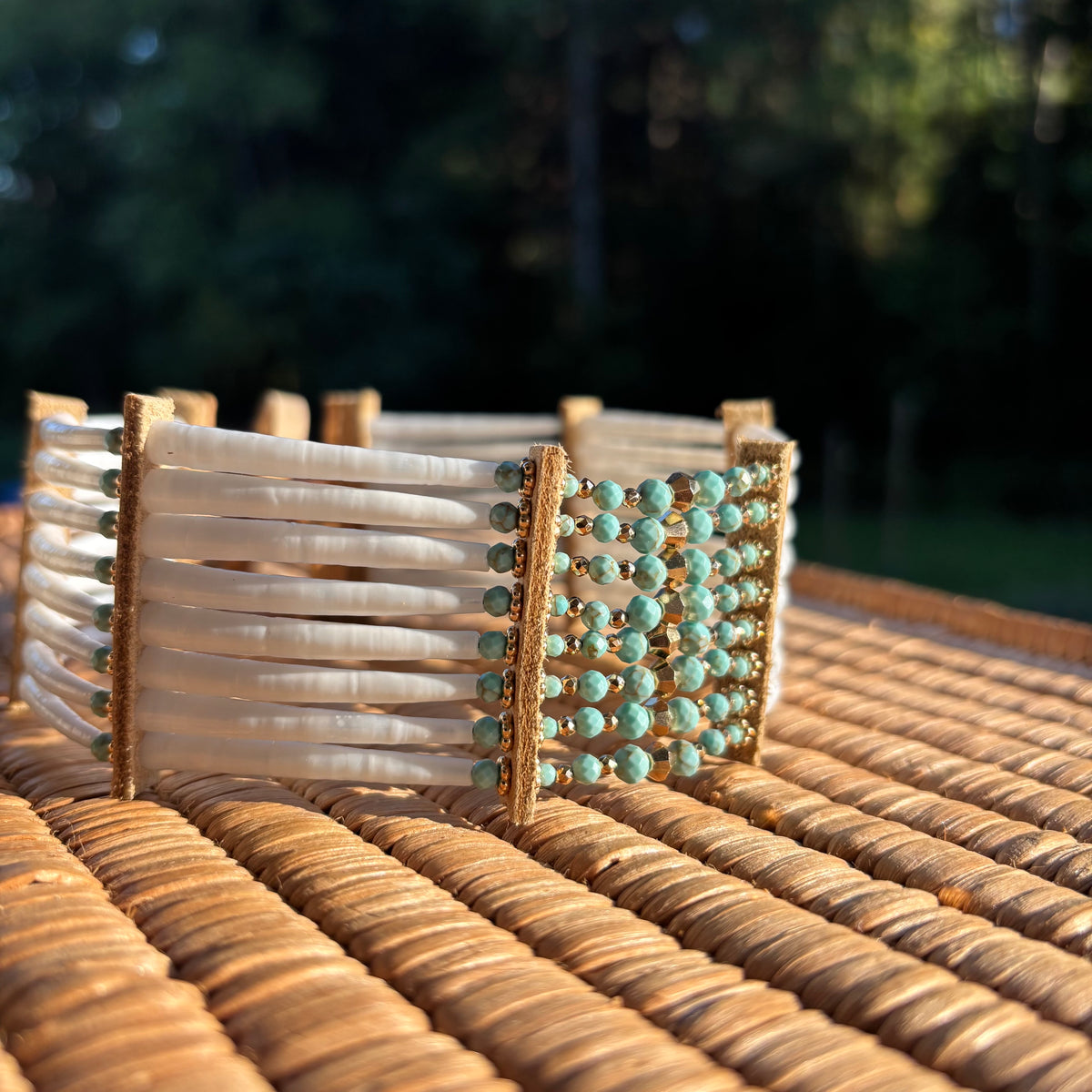 Turquoise Colorway Dentalium Choker (12.5”)