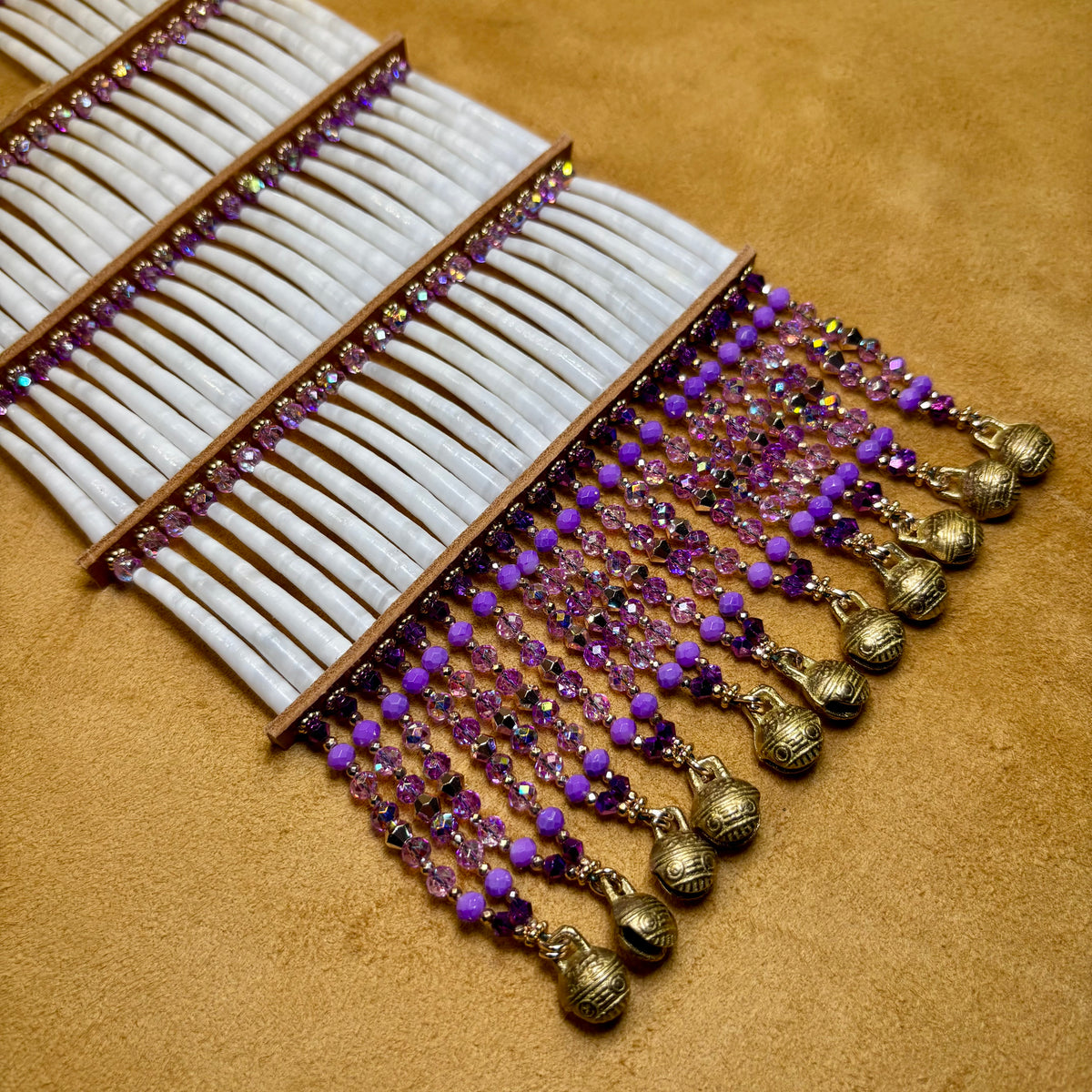 💜 PURPLE Dentalium Breastplate. Color Story Collection.