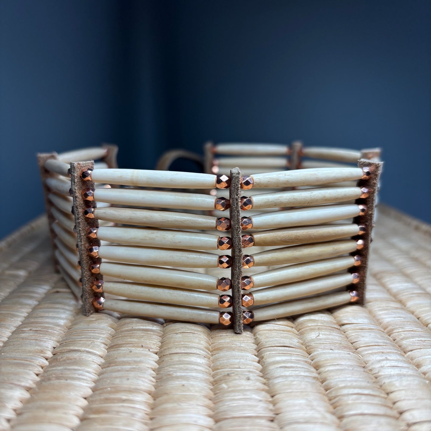 12” Buffalo Bone Choker — Metallic Copper
