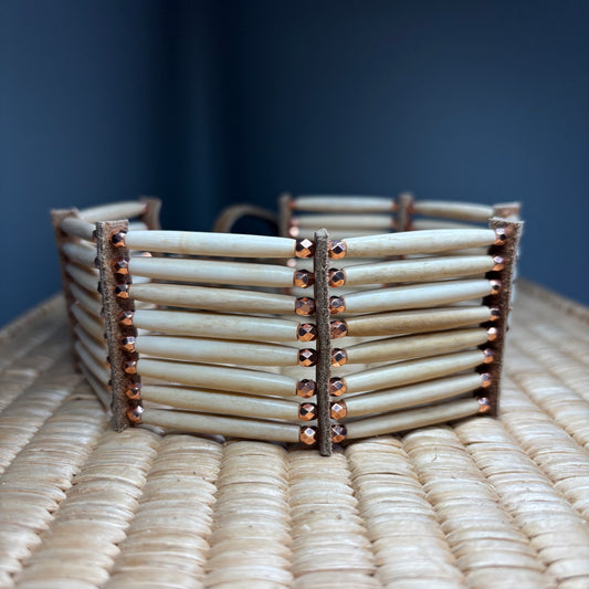 12” Buffalo Bone Choker — Metallic Copper