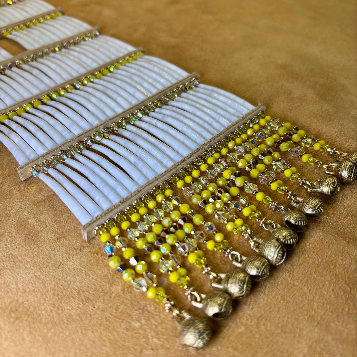💛 YELLOW Dentalium Breastplate. Color Story Collection.