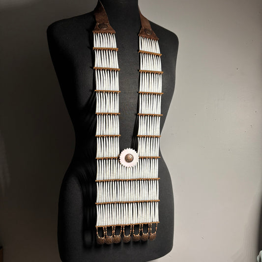 21.5” Copper Coin & Conch Dentalium Breastplate